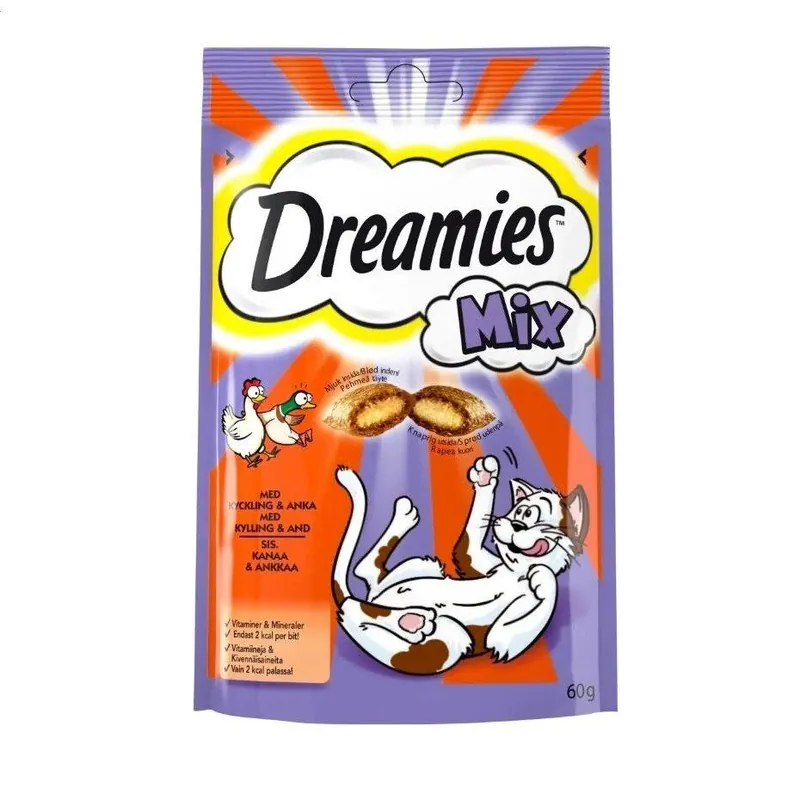 Dreamies med Kyckling och Anka 60 g Trygg betalning