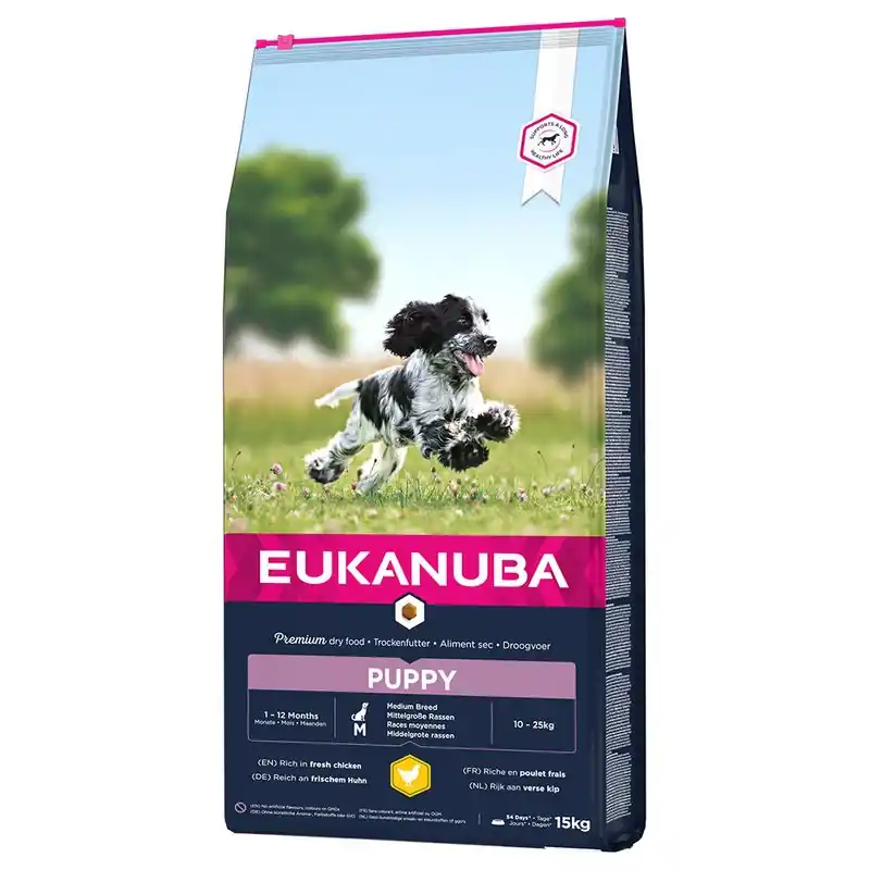 I lager Dog Puppy Medium Torrfoder för hund 15kg