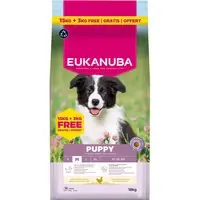 15 + 3 kg på köpet! 18 kg Eukanuba Premium Nutrition - Puppy Medium Breed kyckling Erbjudandepris