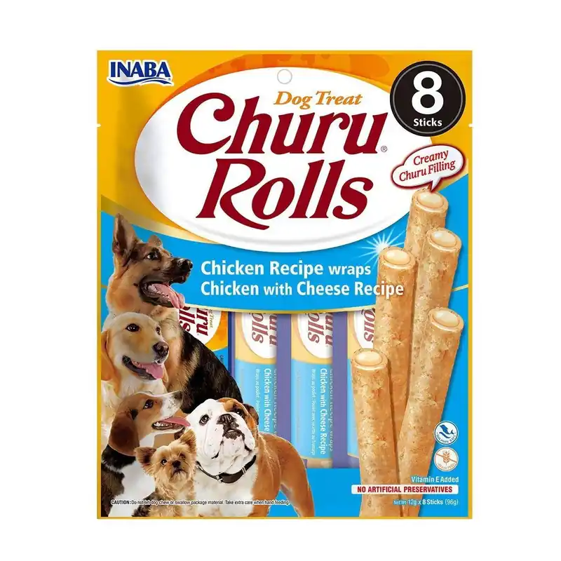 Lågt pris Churu Hundgodis Kycklingrulle med Krämig Ostfyllning 8 st