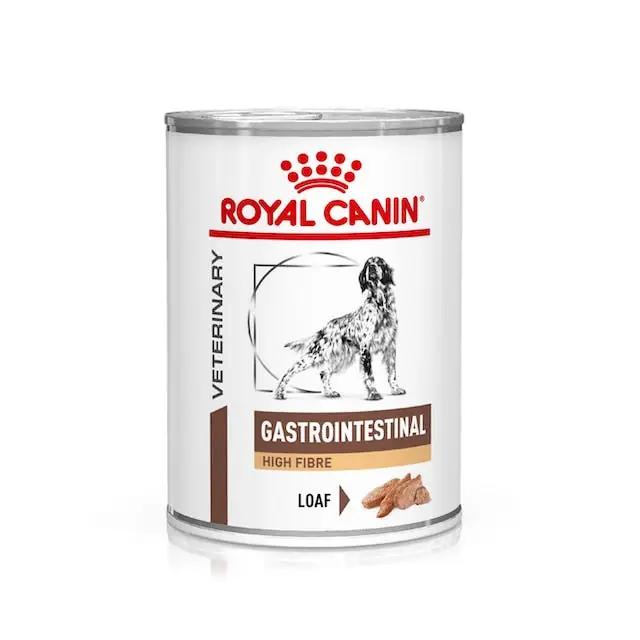 I lager Royal Canin Veterinary Diets Gastrointestinal High Fibre Loaf våtfoder 12 x 410 g för hundar
