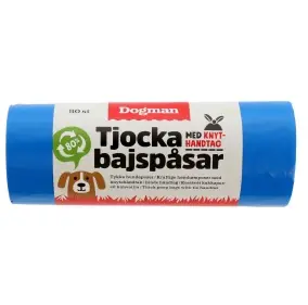 Bajspåsar med handtag 50-pack, Blå Begränsad tid