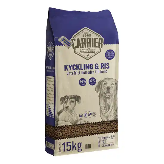 Köp online Carrier Kyckling & Ris 15 kg