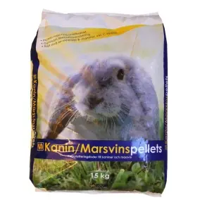 I lager Kanin/Marsvin Pellets 15 kg