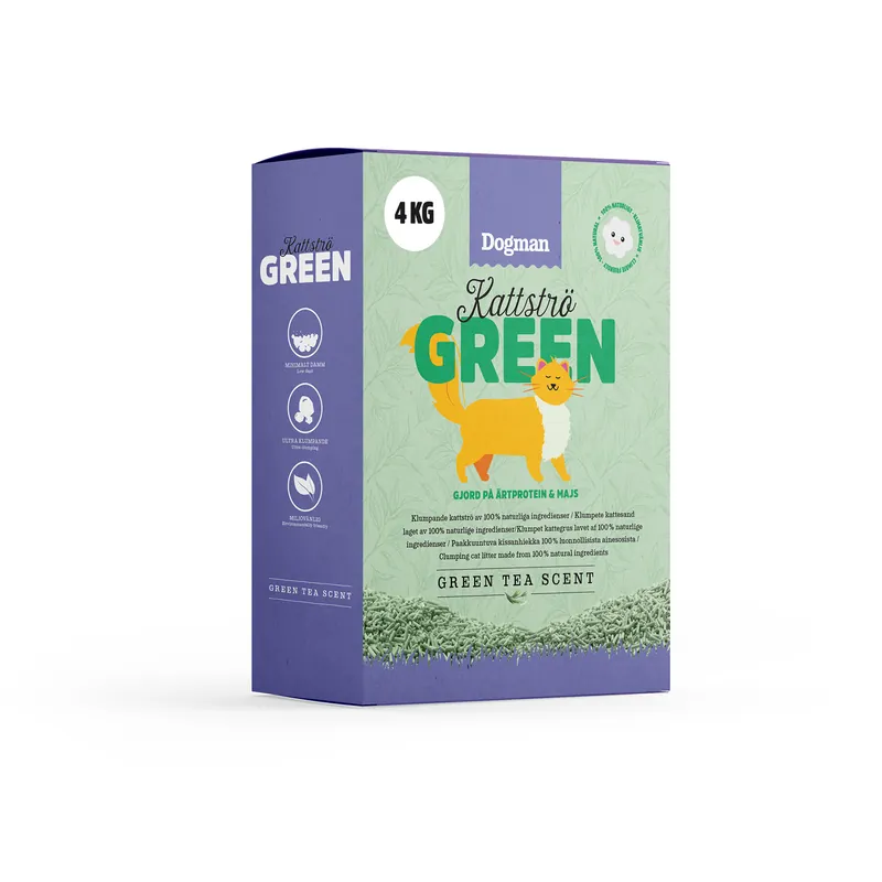 Begränsat erbjudande Kattströ Green Tea Scented 4kg