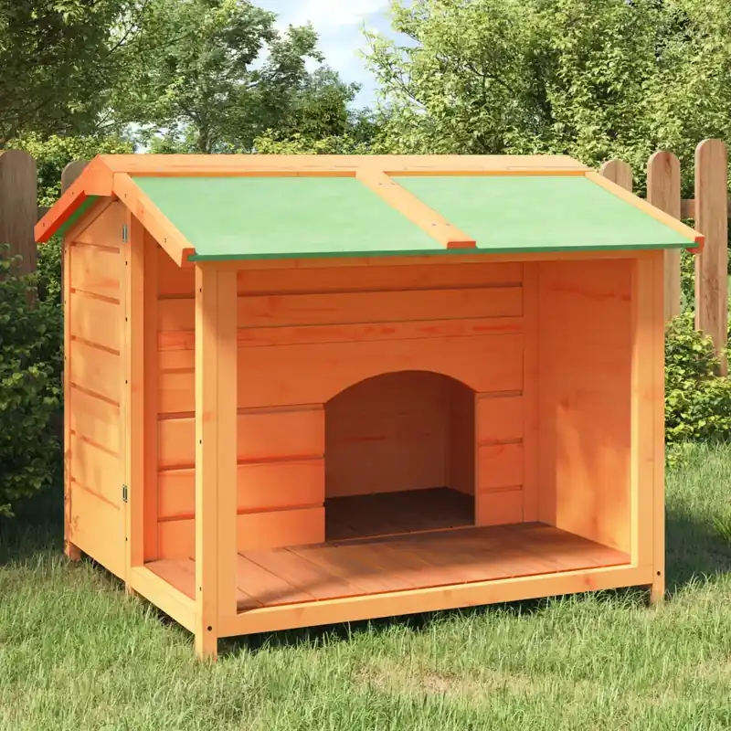 vidaXL Hundgård brun 96x87x80,5 massiv furu Trygg betalning