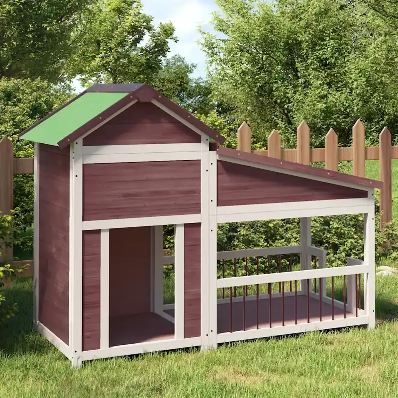 Begränsad tid vidaXL Hundgård mockabrun 143×60,5×109 massiv furu