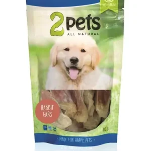 2pets Dogsnack Rabbit ears w. rabbit meat, 100g Utförsäljning