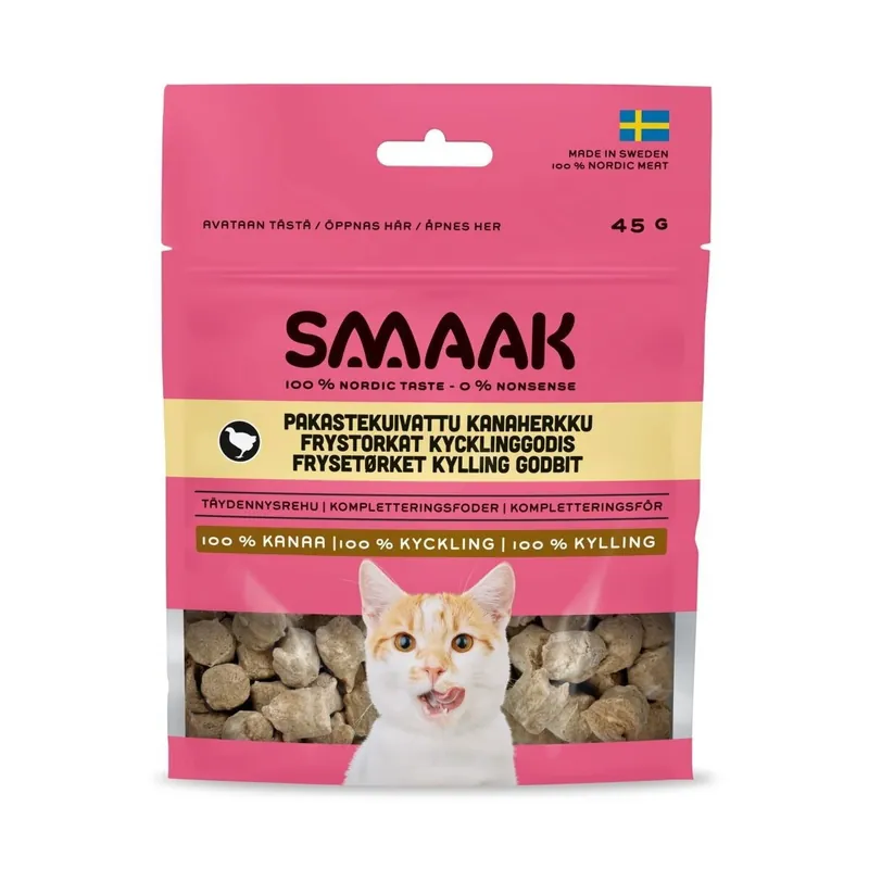 Outlet SMAAK Cat Frystorkat Kattgodis Kyckling 45 g