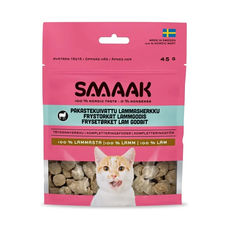 Populär SMAAK Cat Frystorkat Kattgodis Lamm 45 g