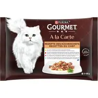 3 + 1 på köpet! 4 x Gourmet A la Carte - Köksmästarens recept (kyckling, öring, nötkött, sej) (4 förpackningar à 4 x 85 g) Köp online