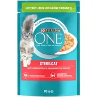 Purina ONE våtfoder för katter till specialpris! - SterilCat kalkon & gröna bönor (52 x 85 g) Sista chansen