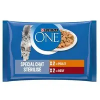 Fynd PURINA ONE 4 x 85 g - Sterilcat Kyckling och Nötkött