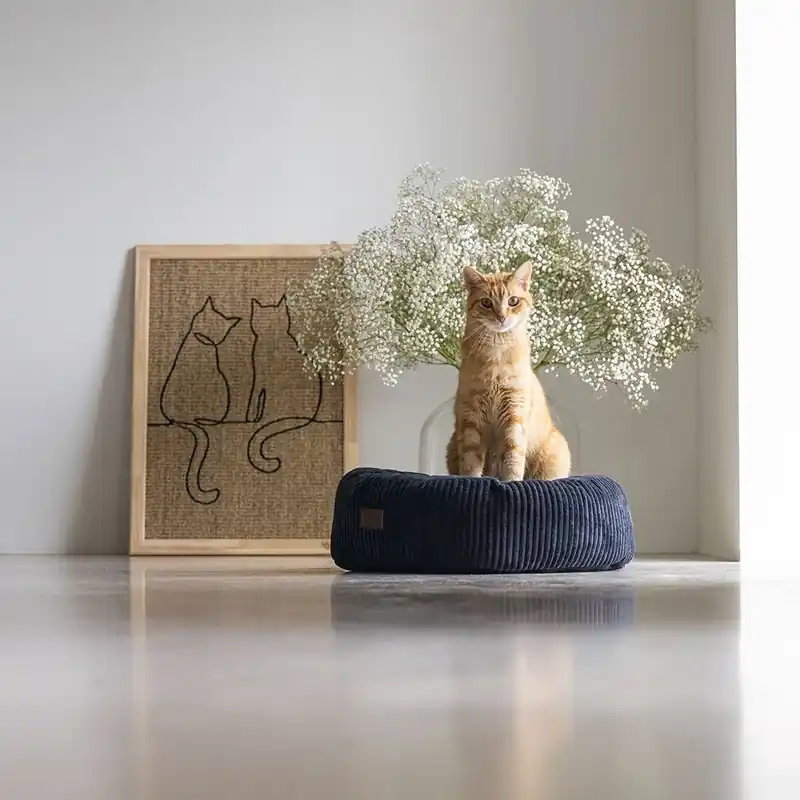Designed by Lotte Kattbädd Ribbad Svart Begränsat erbjudande