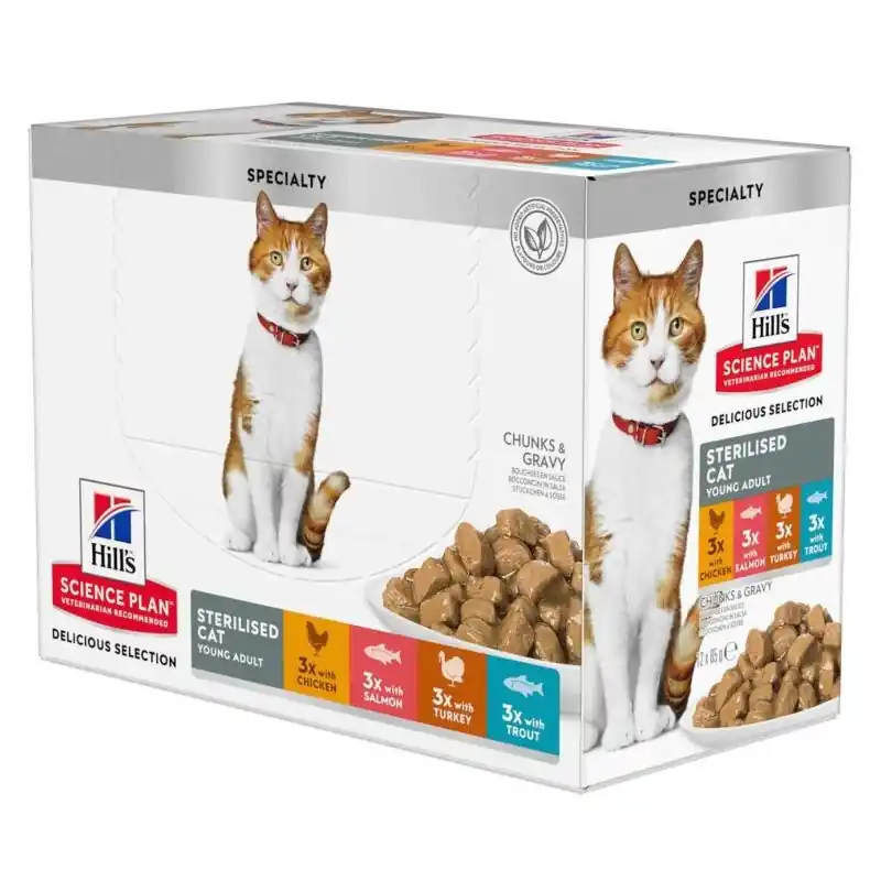 Begränsad tid Hill‘s Science Plan Sterilised Cat Young Adult Multipack 12x85 g