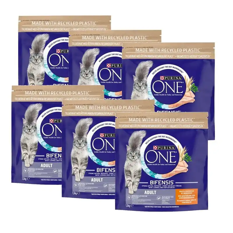 Purina ONE Cat Adult kyckling 6 x 1,5 kg Erbjudande