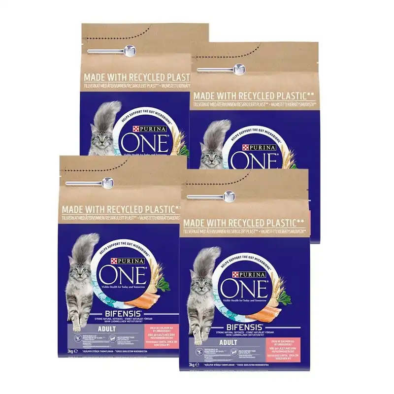Purina ONE Cat Adult Lax 4x3 kg Fynd