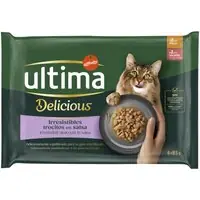 Ekonomipack Ultima Delicious Adult Sterilized 96 x 85 g - Kyckling + Lax Fynd