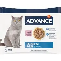 Kundfavorit Advance Feline Sterilized Turkey - Ekonomipack 52 x 85 g