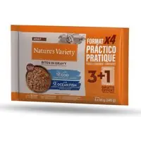2 x Nature‘s Variety till ett specialpris! - Bites i sås Adult, med torsk och havsfisk (2 x 44 x 85 g) Rabatt