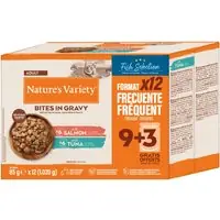 2 x Nature‘s Variety till ett specialpris! - Bites i sås, fiskurval 2 sorter (2 x 48 x 85 g) Billigare