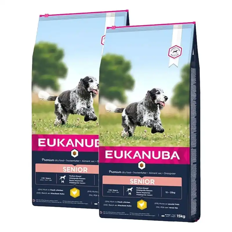 Sänkt pris Eukanuba Dog Senior Medium 2 x 15kg