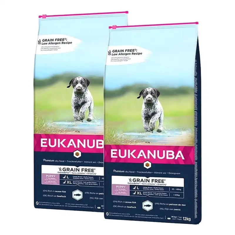Rea Eukanuba Puppy Grain Free Large & Extra Large Breed Ocean Fish 2 x 12kg