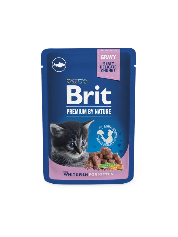 Bästa pris Brit Premium by Nature Vit fisk i sås för kattungar 100 g