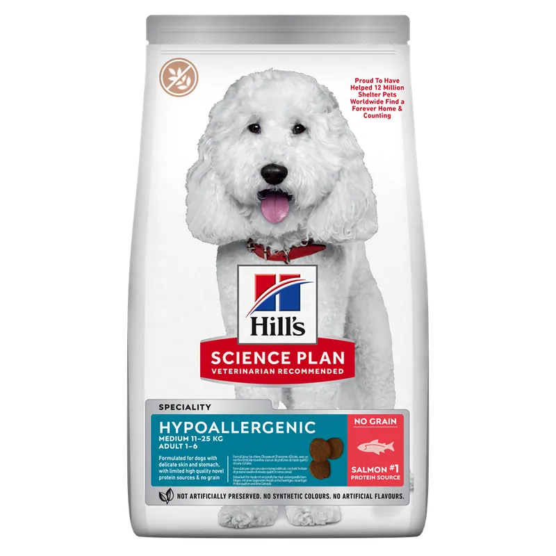 Billig Hill‘s Science Plan Canine Adult Hypoallergenic Medium Salmon 12 kg