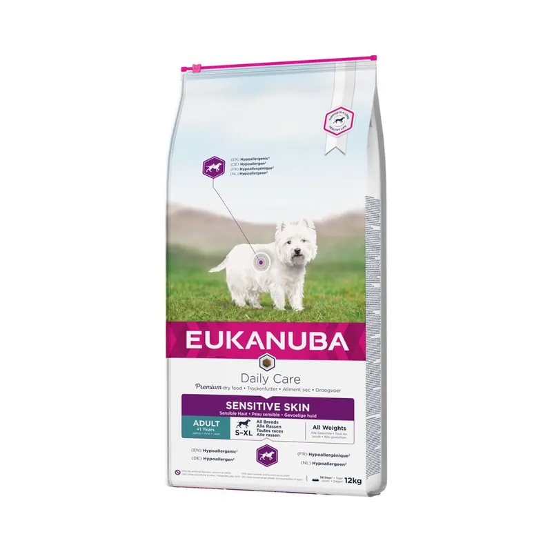 Begränsad tid Dog Daily Care Sens Skin Hundfoder 12kg