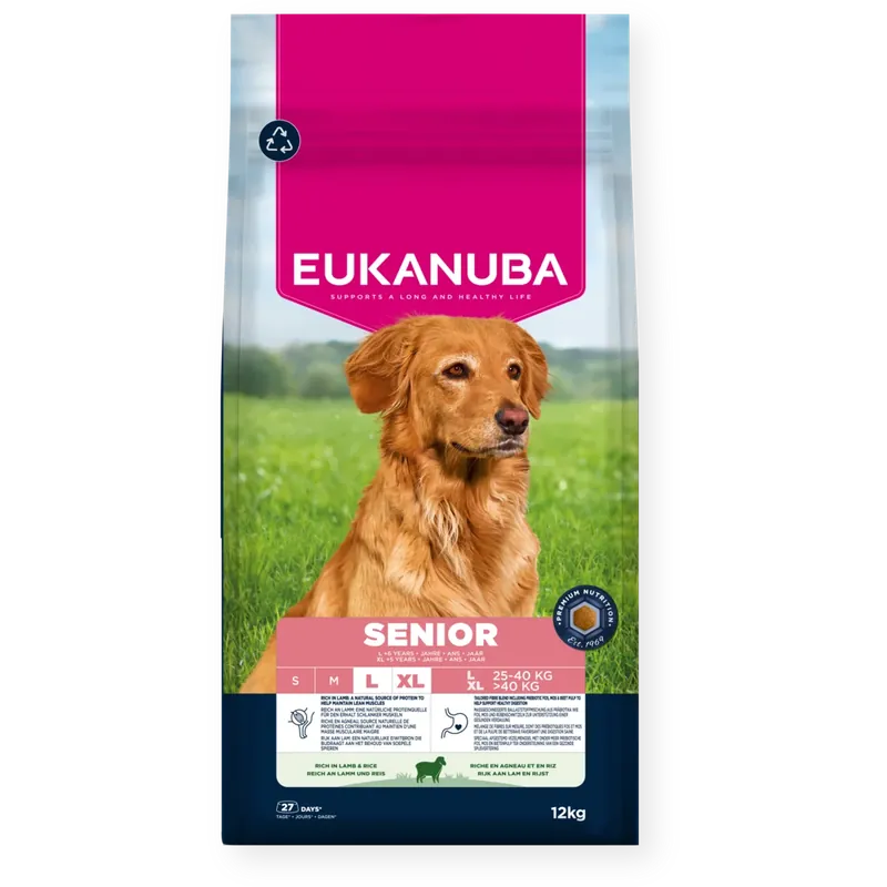 Begränsat antal Dog Senior Large Breed Lamm & Ris 12 kg