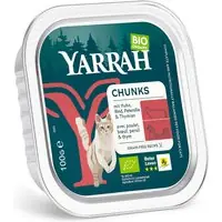 Ekonomipack Yarrah Ekologiskt 48 x 100 g - Chunks Ekologisk kyckling & ekologiskt nötkött med ekologisk persilja & ekologisk timjan Handla nu