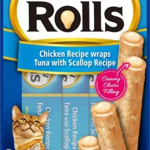 Beställ idag Cat Rolls Chicken/Tuna Wrap with Scallop, 4pack
