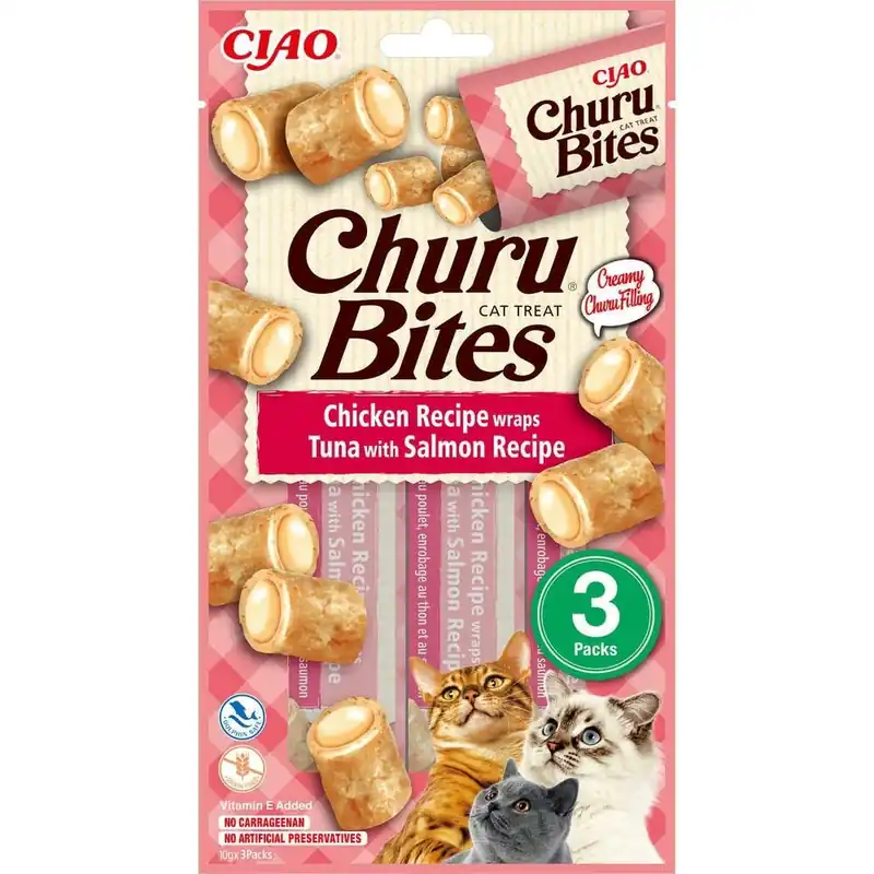 Populär Churu Kattgodis med Krämig Fyllning Kyckling-Tonfisk-Lax