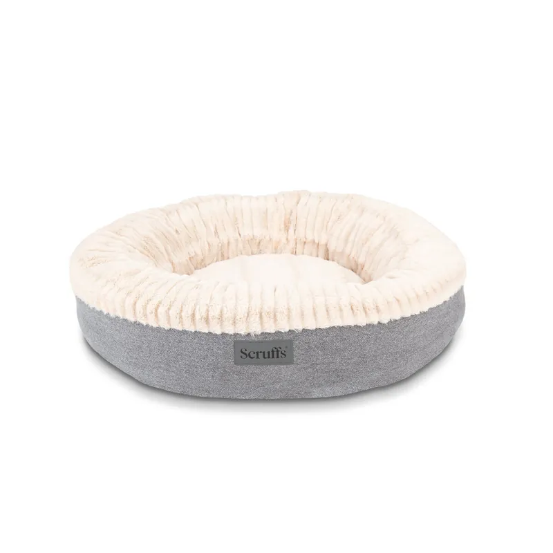 Scruffs Ellen Donut Bädd till Hund & Katt Ljusgrå Begränsat antal