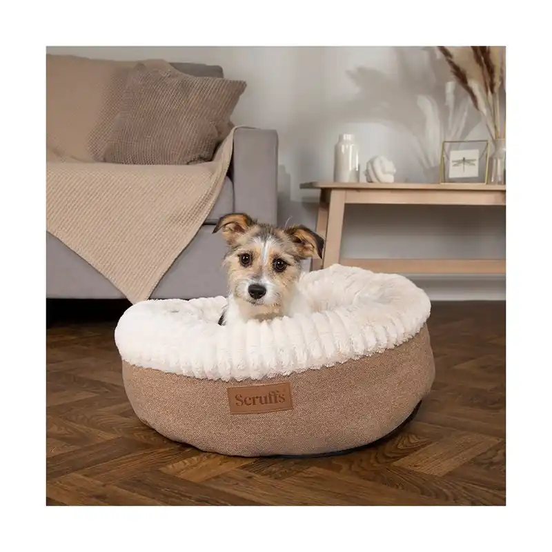 Beställ idag Scruffs Ellen Donut Hundsäng Beige