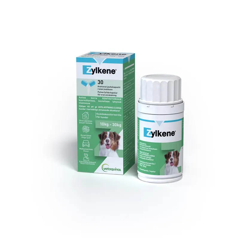 Stressreducerande Kompletteringsfoder Vetoquinol Zylkene 10-30 kg Kundfavorit