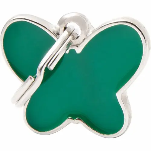 Säker betalning MyFamily ID-bricka charms, butterfly grön