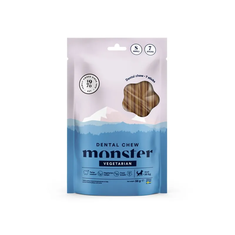 Monster Dog Dental Chew Vegetarian Small Week 7 st 56 g prisnedsättning
