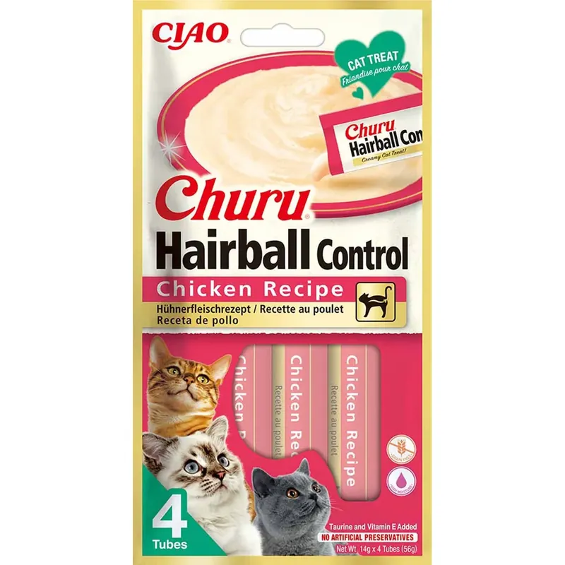 Churu Hairball Control Chicken 4x14g Fynd